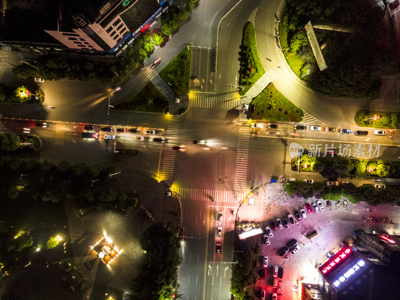 城市夜景交通航拍摄影图