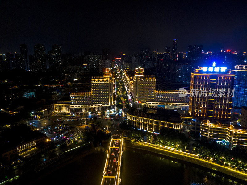 福建福州城市夜景灯光航拍摄影图