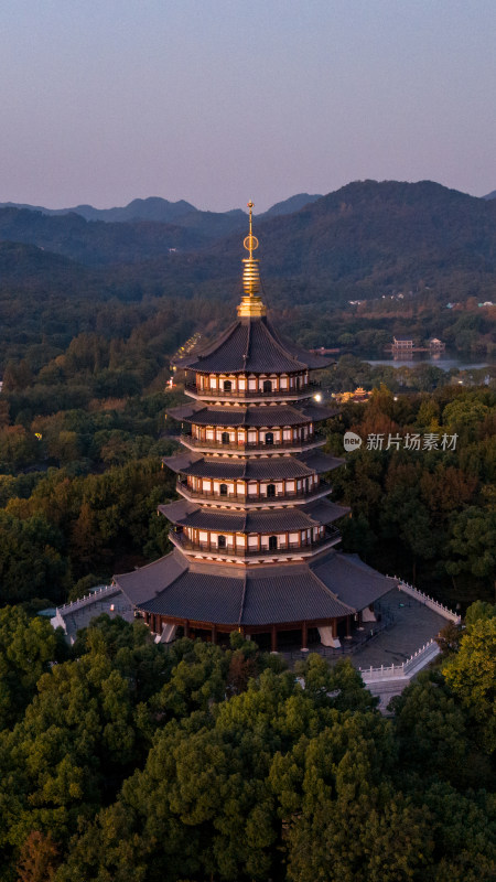 杭州西湖雷峰塔景区