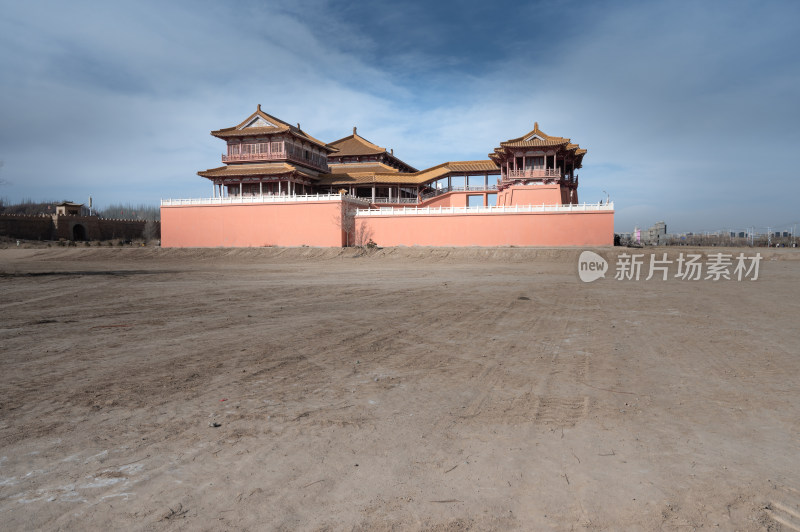 甘肃兰州新区长城影视基地的东方宫殿古建筑