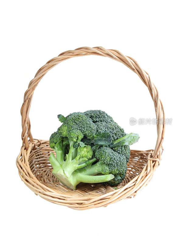 一菜篮子蔬菜西兰花的白底图