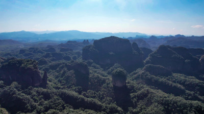 广东丹霞山5A景区丹霞地貌航拍