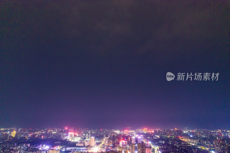 安徽蚌埠城市夜景航拍图