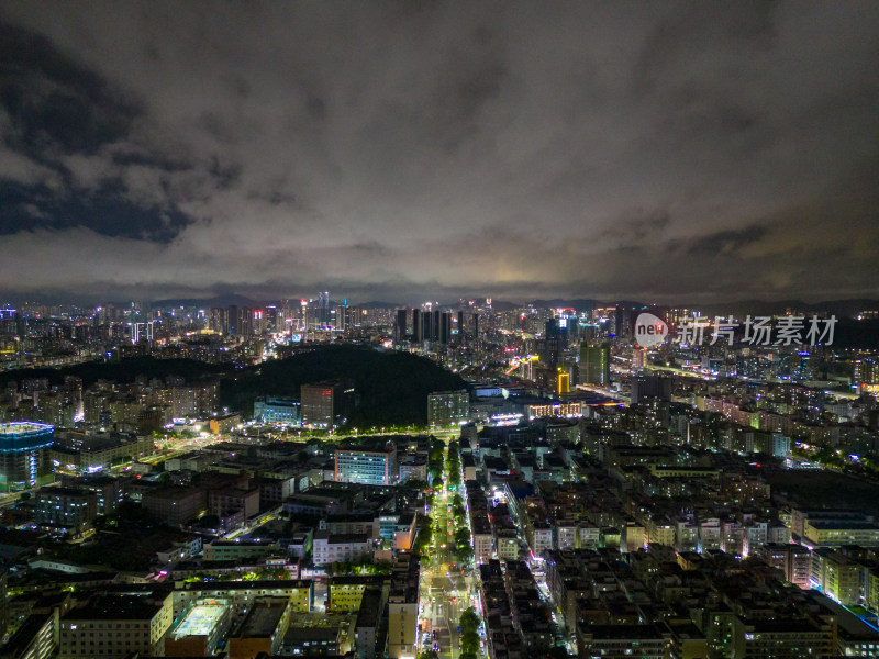 深圳城市大景夜景航拍图