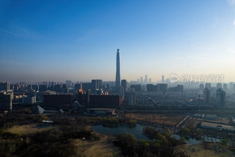 天津滨海新区周大福金融中心城市建筑风光