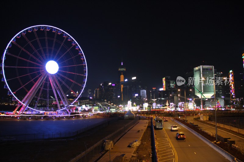 中国香港：中环夜景