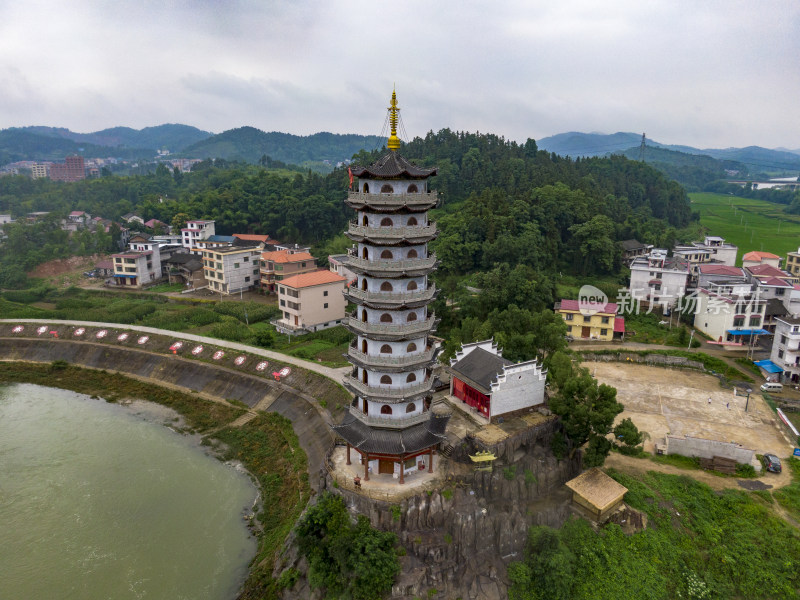 湖南邵阳文峰塔航拍