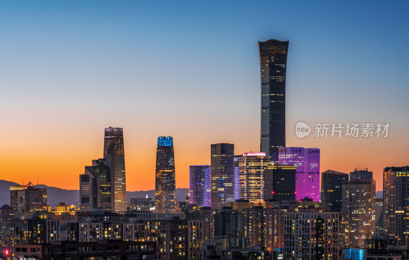 北京国贸CBD夕阳