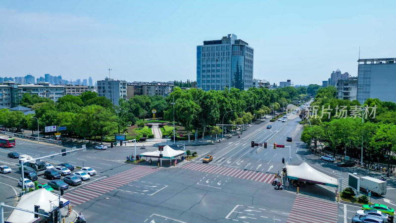 航拍湖北襄阳襄城区建设