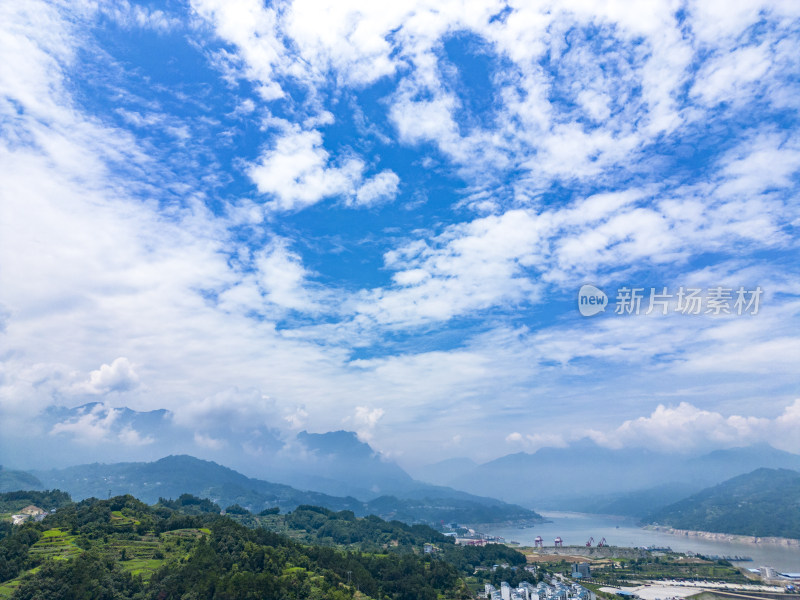 湖北长江三峡水库航拍摄影图