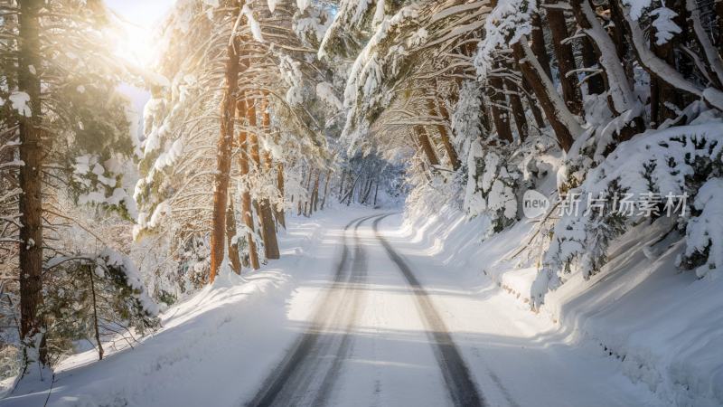 航拍雪山美景