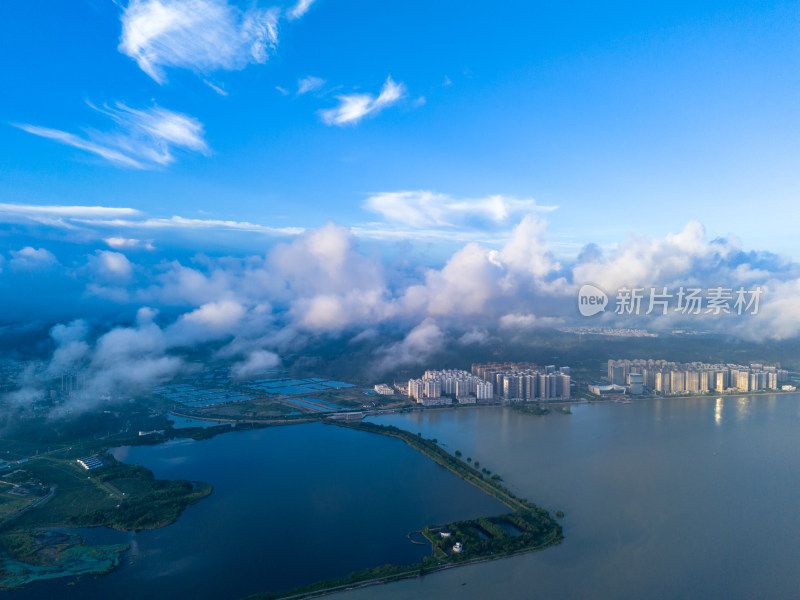 汕头海湾风光航拍图