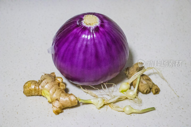 洋葱生姜蒜头 厨房调料特写