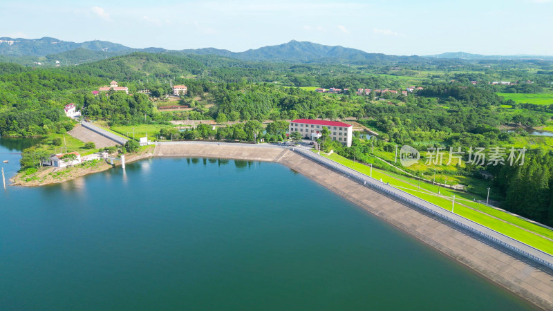 航拍湖北武汉黄陂区木兰湖景区