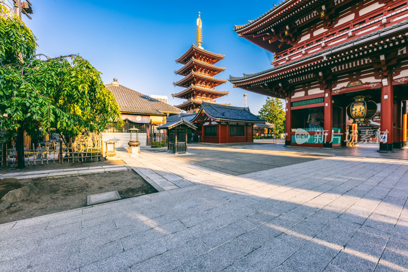 日本东京浅草寺五重塔建筑风光