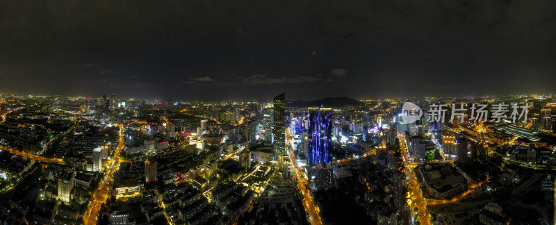 江苏无锡城市夜景全景图