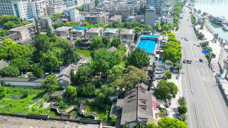 航拍湖北襄阳米公祠