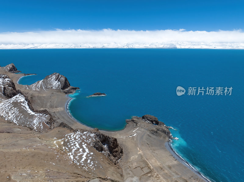 西藏那曲纳木措圣象天门湖泊雪山高空航拍