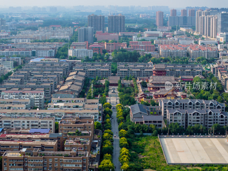 航拍夏季河南许昌曹丞府全景风光