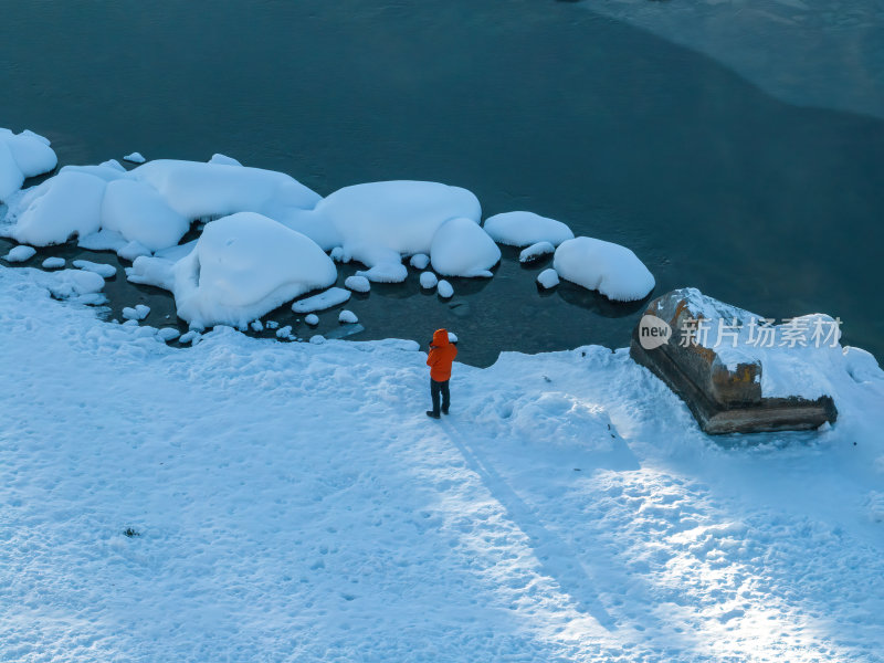 新疆北疆阿勒泰喀纳斯冬季雪景童话世界航拍