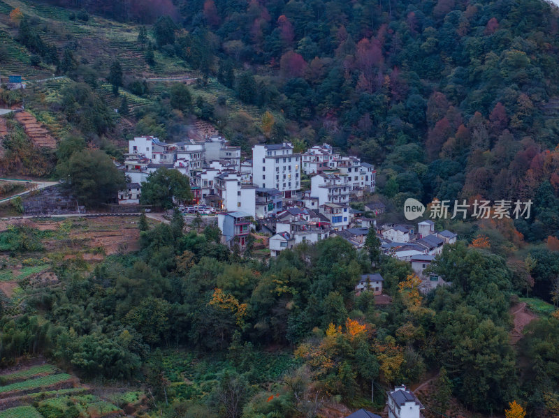 安徽徽州皖南群山云海河流仙境云端村落