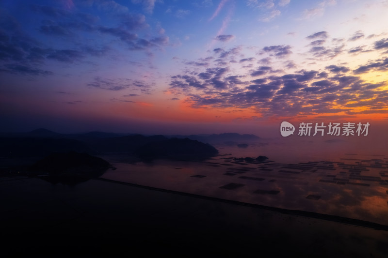 福建霞浦滩涂海上日出朝霞自然风光