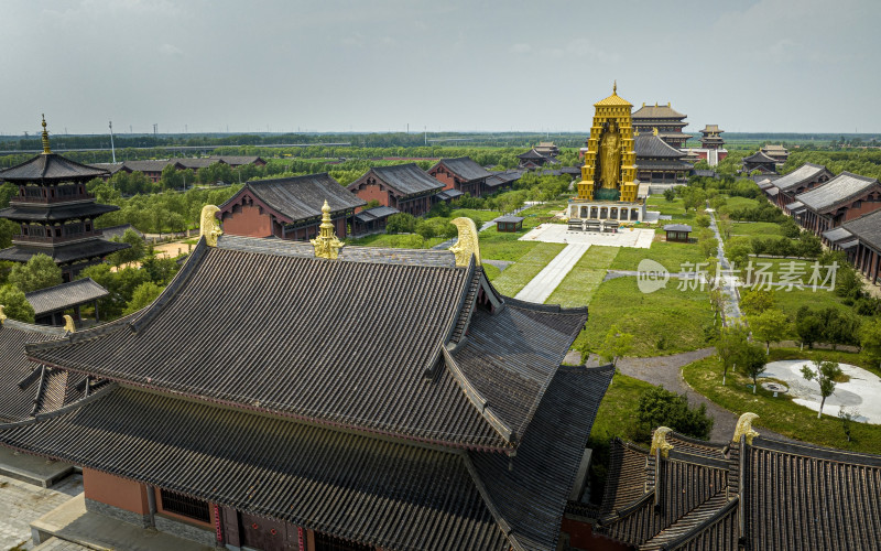 天津市宝坻区大觉禅寺航拍