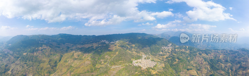 航拍云南元阳梯田田园风光全景图