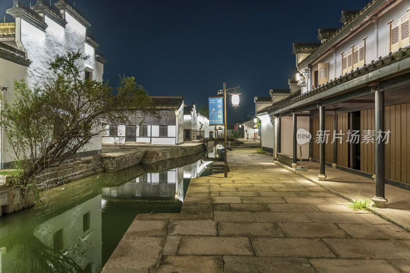 绍兴柯桥古镇景区夜景