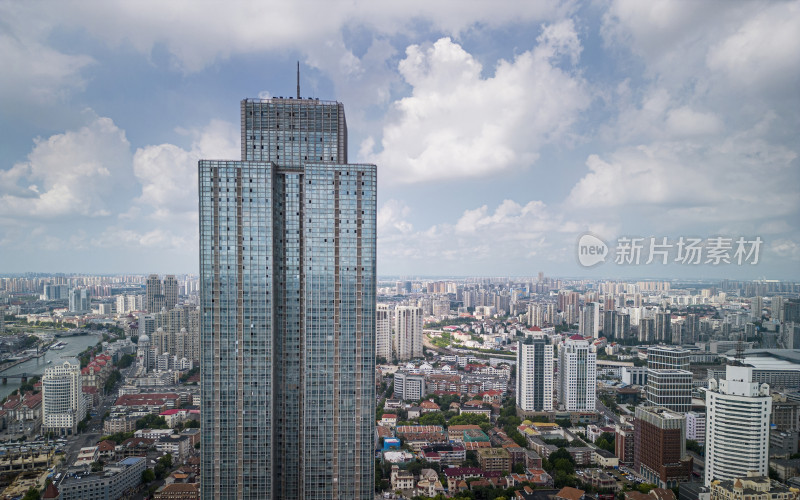 天津市区海河风景天际线航拍