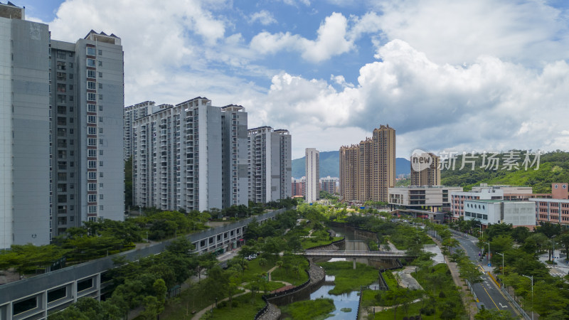 航拍深圳大鹏坝光新村风景