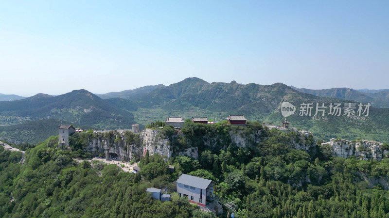 航拍山东潍坊青州云门山风景区