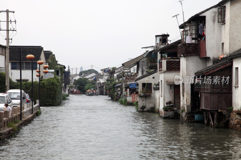 江南水乡古镇临水古建筑景观