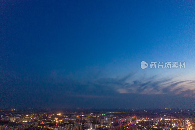 安徽宿州城市夜景交通航拍图