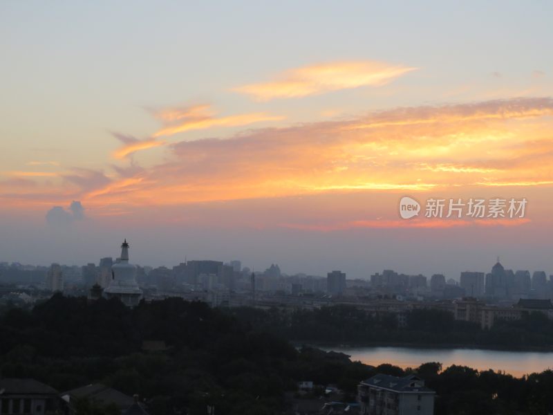 北京景山公园日落风景