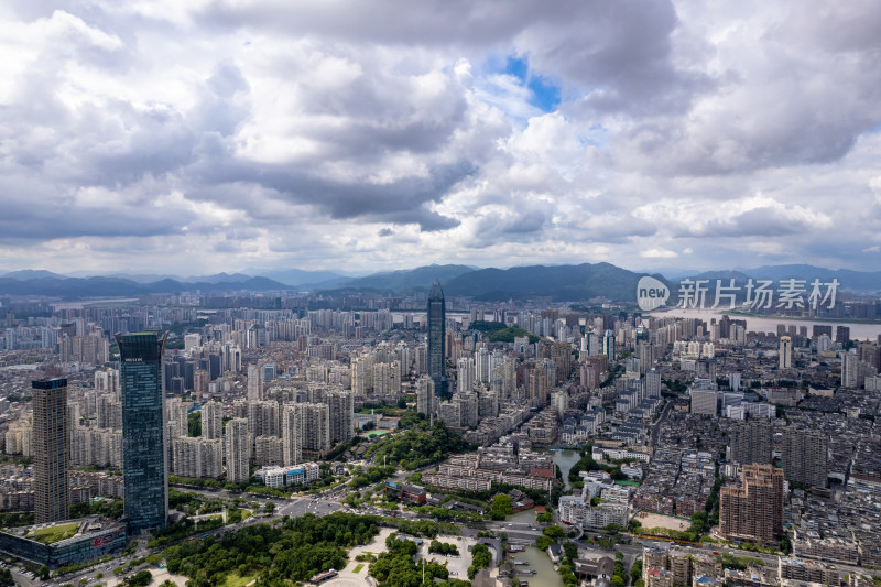 浙江温州城市风光航拍图