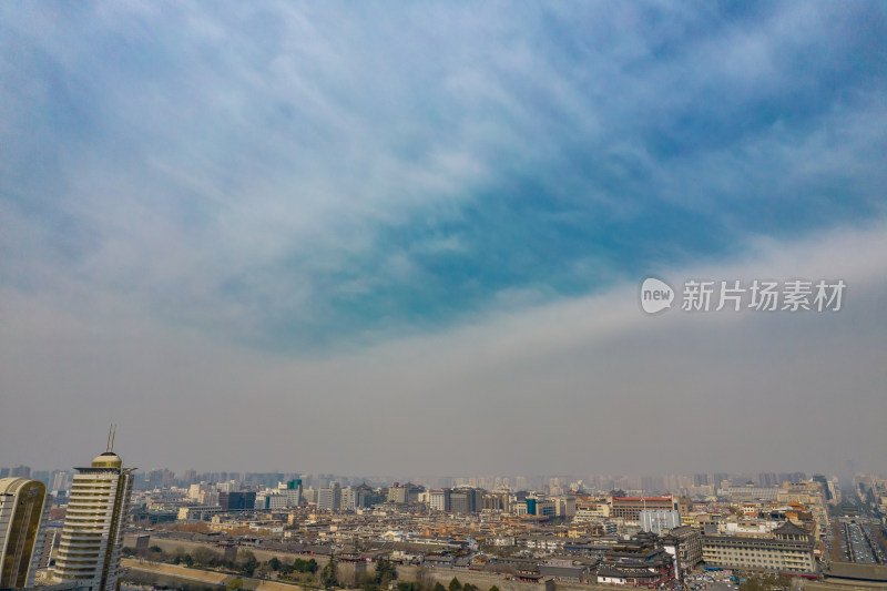西安城市风光永宁门古城门航拍摄影图