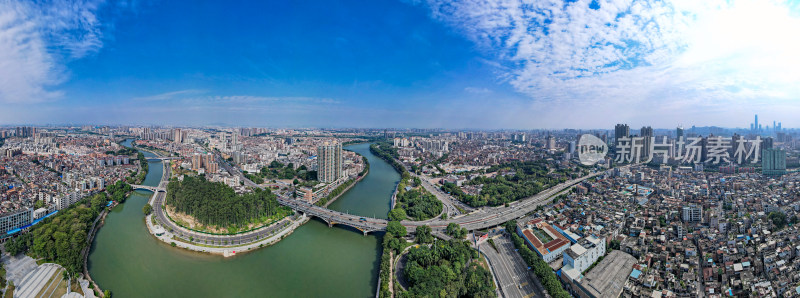 广东东莞城市风光航拍全景图