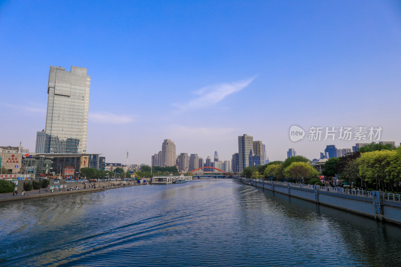 天津海河两岸现代化建设城市风光