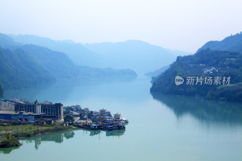 河流湖泊堤坝风景背景自然户外