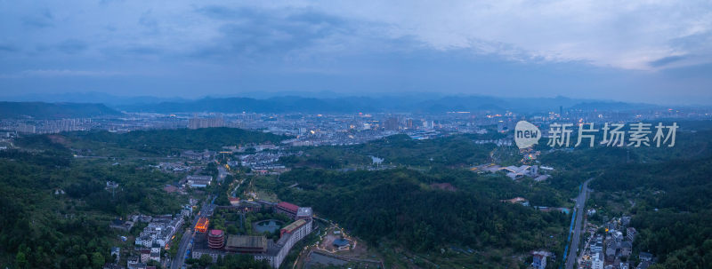 航拍浙江省台州市天台县城市风光