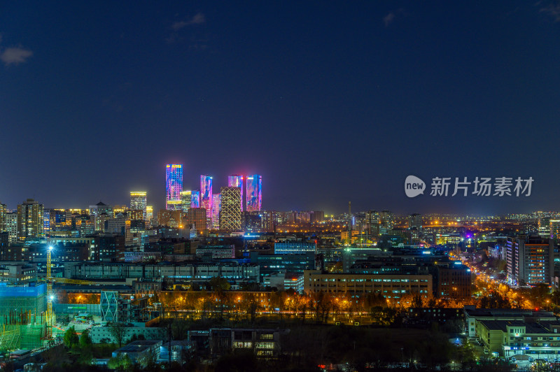 北京望京CBD城市灯光夜景