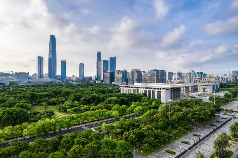 城市广场全景鸟瞰图