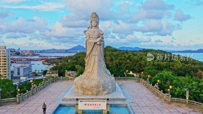 广东汕尾妈祖广场航拍