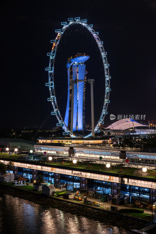 新加坡滨海湾金沙海滨奥林匹克夜景