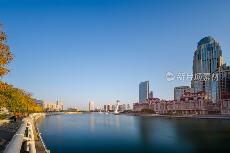 天津城市风光地标建筑城市夜景