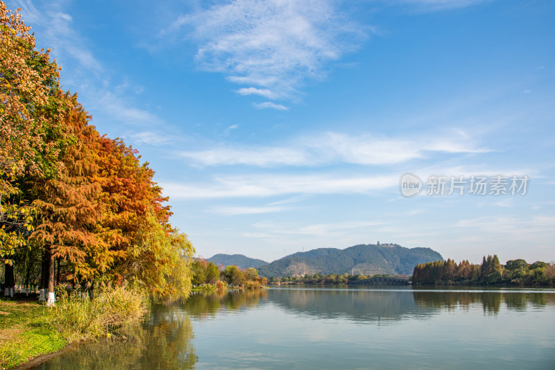 杭州湘湖山水秋景