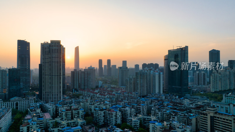 武汉汉口城市夕阳