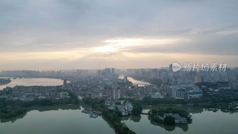 航拍广东惠州城市风光