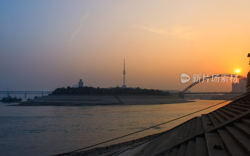 武汉汉江日落风景